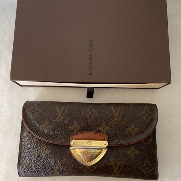 100% AUTH LOUIS VUITTON EUGENIE PORTEF MONOGRAM CANVAS LEATHER BAG WALLET CLUTCH - Picture 1 of 9